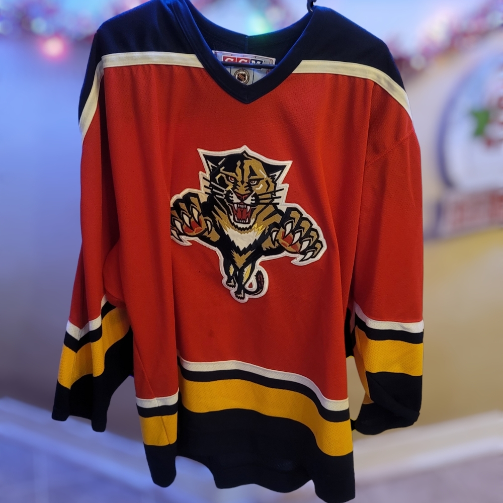 Mens NHL CCM Florida Panthers Vintage Retro 90s Hockey Jersey sz XL